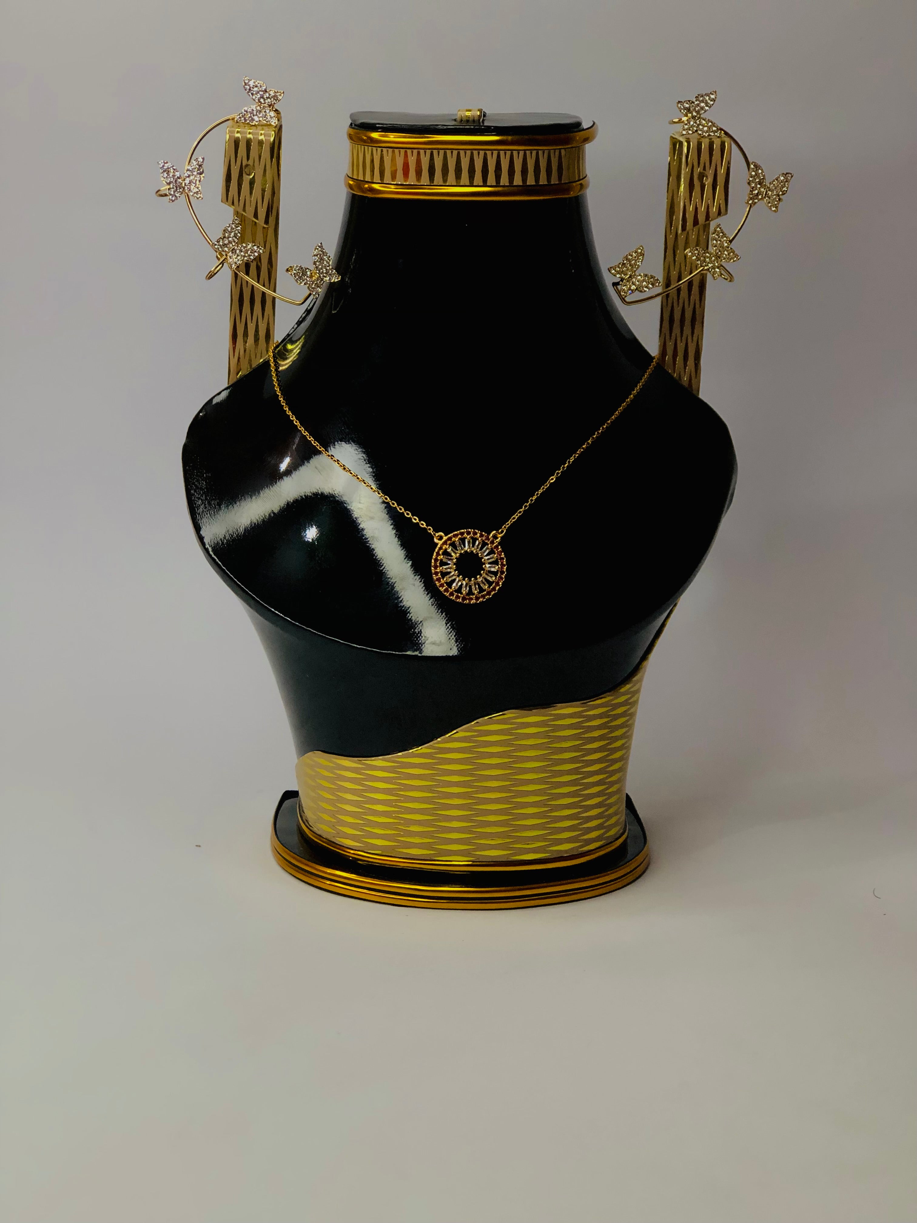 Golden Pendant & Tops Set | Simple and Clean Look