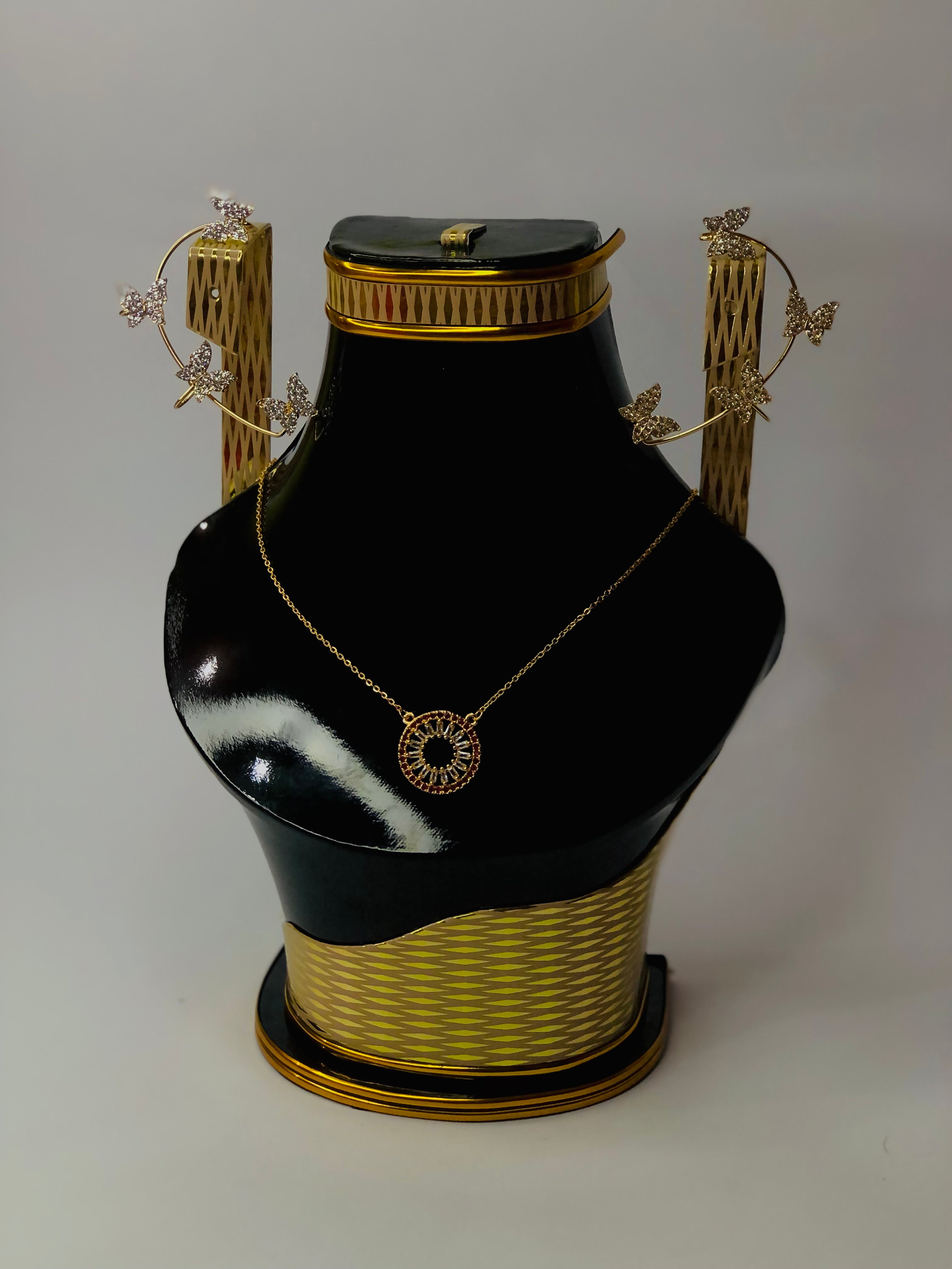 Golden Pendant & Tops Set | Simple and Clean Look